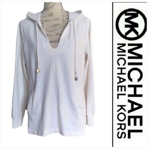 ****SOLD****Michael Kors | white slub cotton lightweight pullover hoodie